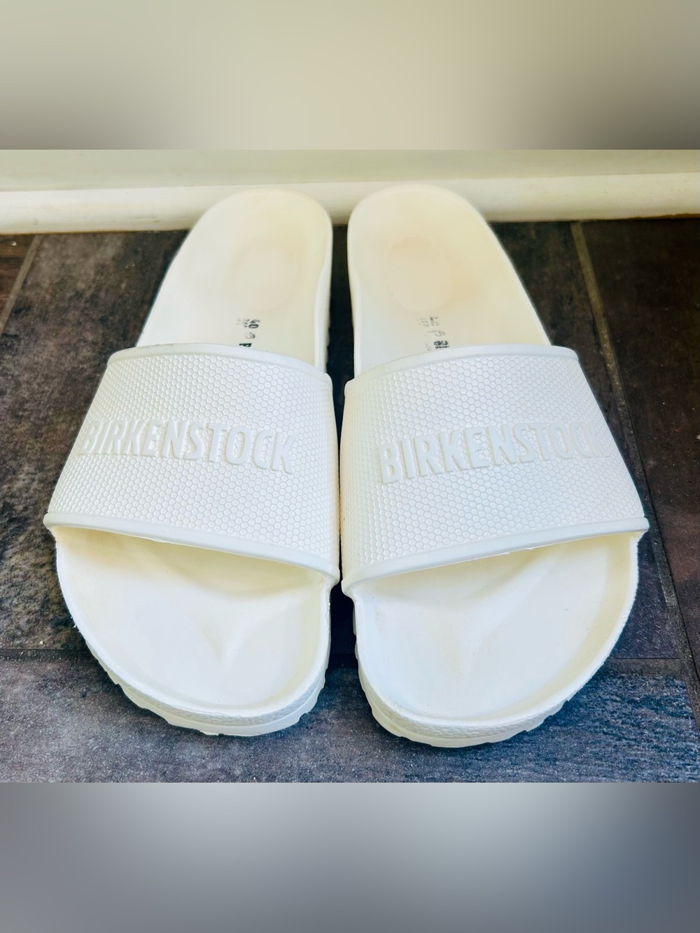 Birkenstock Barbados EVA White Slides Size 9-9.5 Women,  7-7.5 Men